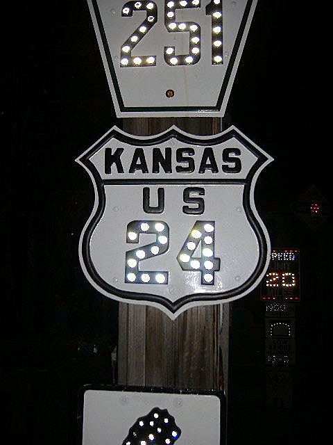 Kansas U. S. highway 24 sign.