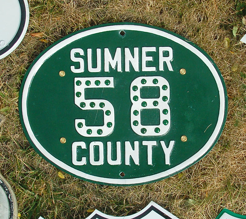 Kansas Sumner County route 58 sign.