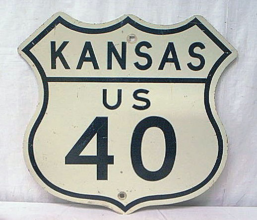 Kansas U.S. Highway 40 sign.