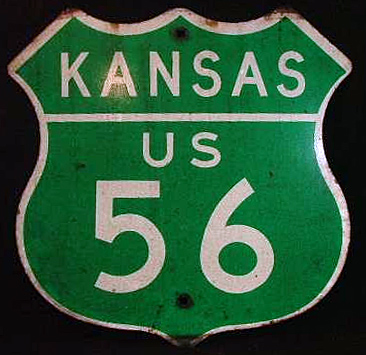 Kansas U.S. Highway 56 sign.