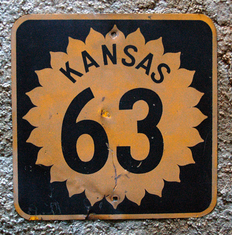Kansas state highway 63 sign.
