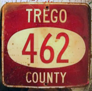 Kansas Trego County route 462 sign.