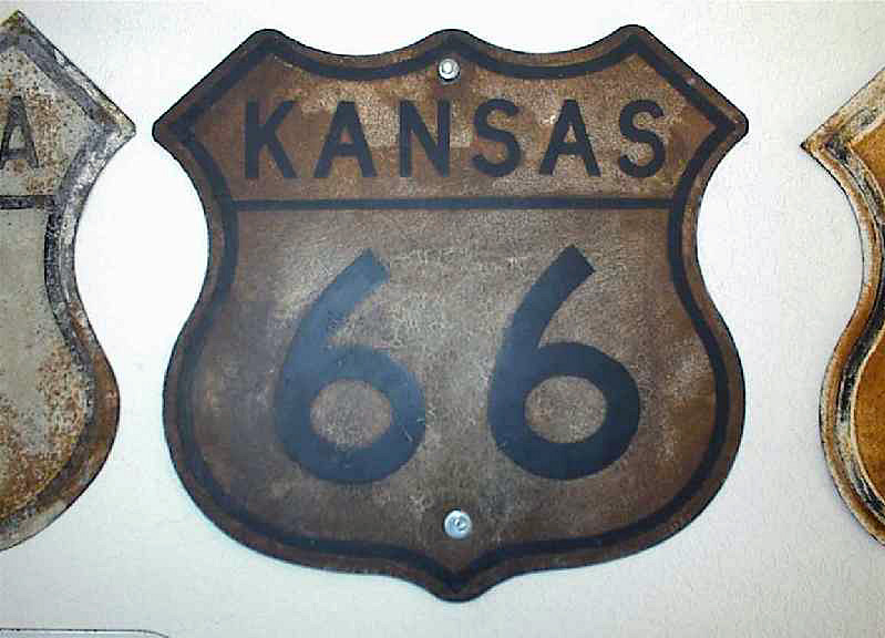 Kansas U. S. highway 66 sign.