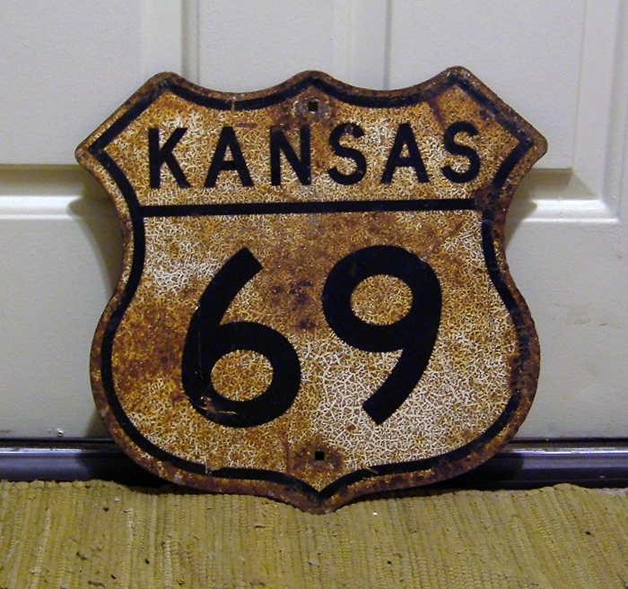 Kansas U. S. highway 69 sign.