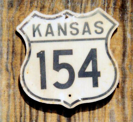 Kansas U. S. highway 154 sign.