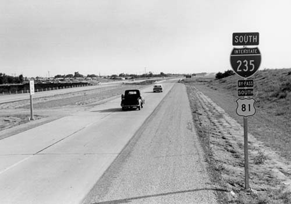 Kansas - U. S. highway 81 and interstate 235 sign.