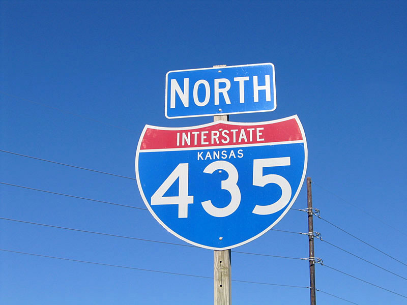 Kansas interstate 435 sign.