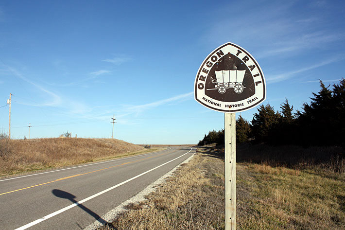 Kansas Oregon Trail sign.