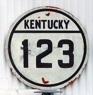 Kentucky State Highway 123 sign.
