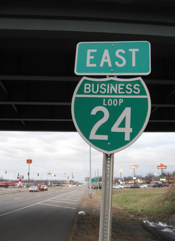 Kentucky Business Loop I-24 sign.