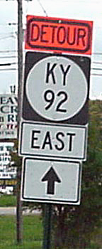 Kentucky State Highway 92 sign.