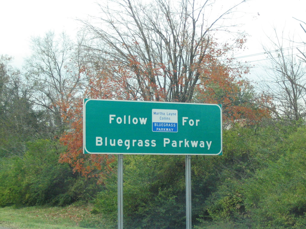 Kentucky Martha Layne Collins Bluegrass Parkway sign.