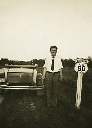Louisiana U.S. Highway 80 sign.