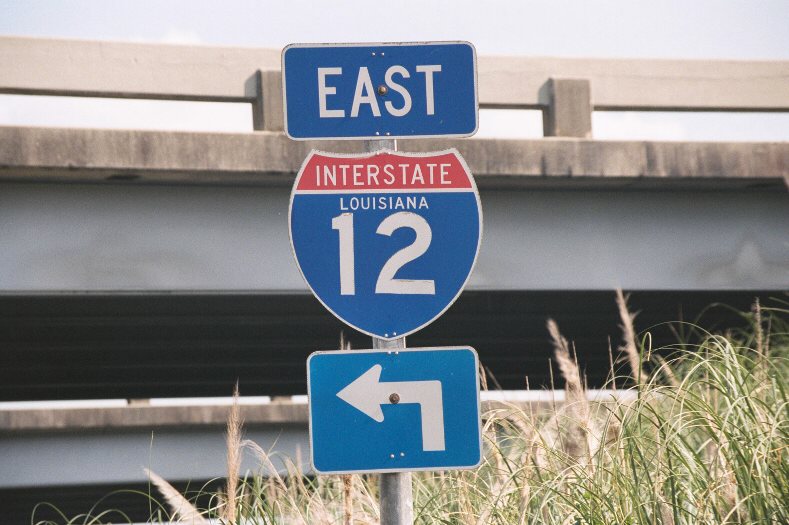 Louisiana Interstate 12 sign.