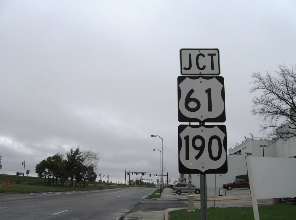 Louisiana - U.S. Highway 61 and U.S. Highway 190 sign.