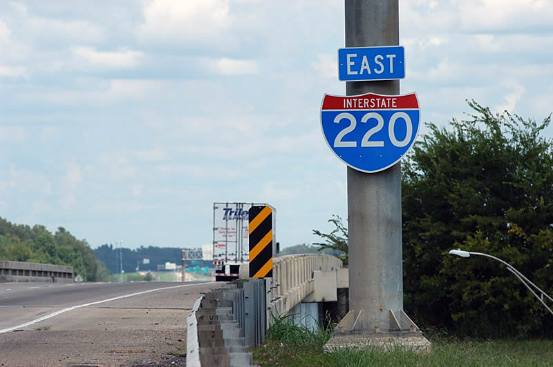 Louisiana Interstate 220 sign.