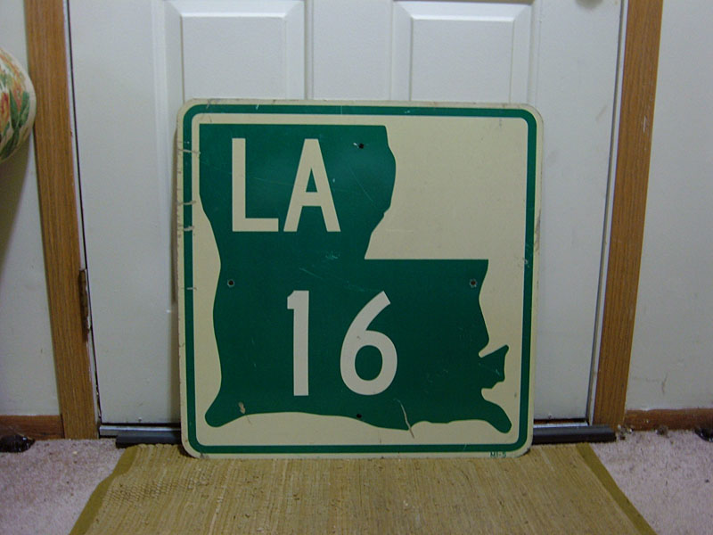 Louisiana State Highway 16 sign.