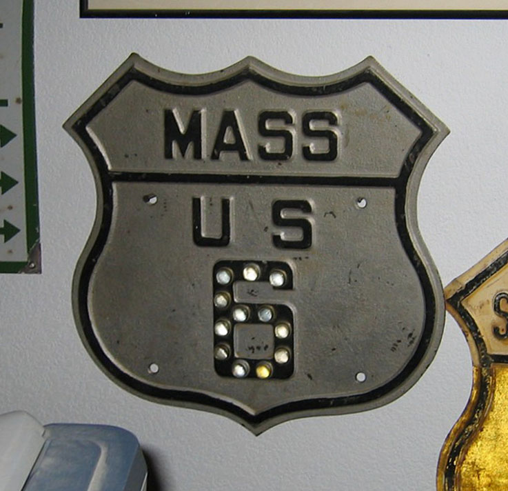 Massachusetts U.S. Highway 6 sign.