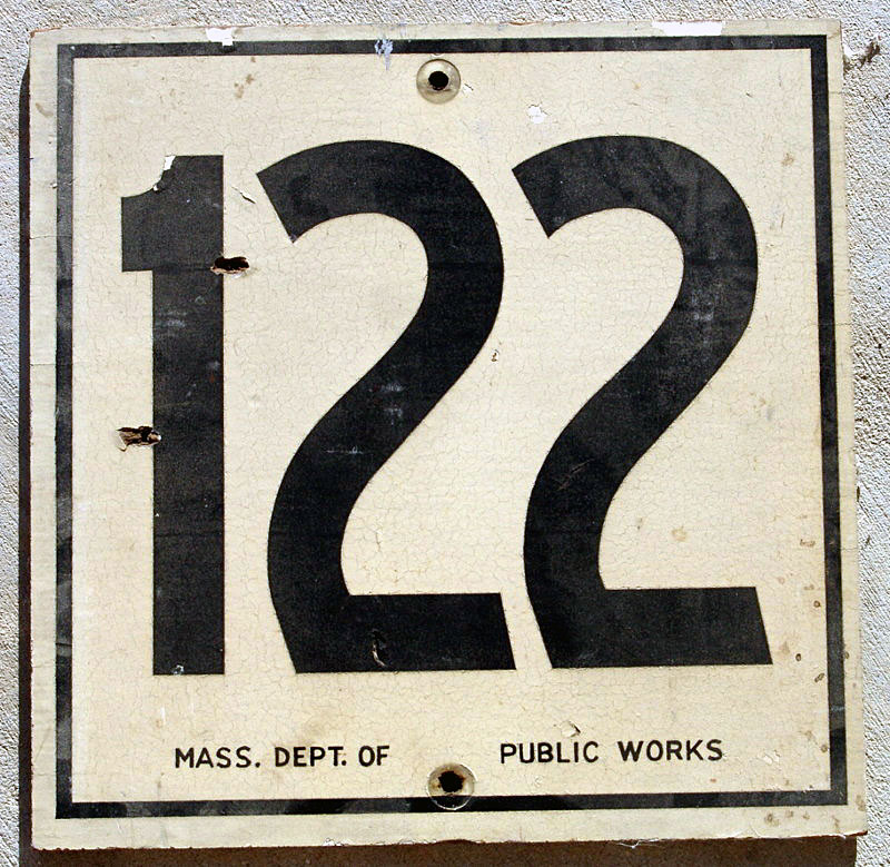 Massachusetts State Highway 122 sign.