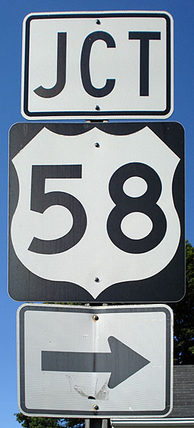 Massachusetts U.S. Highway 58 sign.
