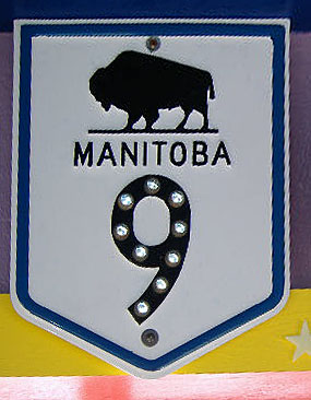 Manitoba provincial highway 9 sign.