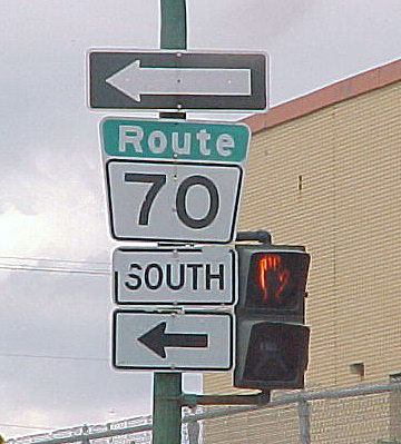 Manitoba provincial connecting route 70 sign.