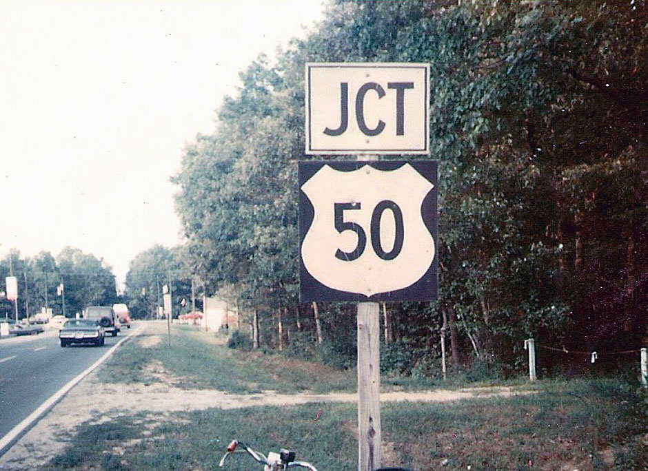Maryland U.S. Highway 50 sign.