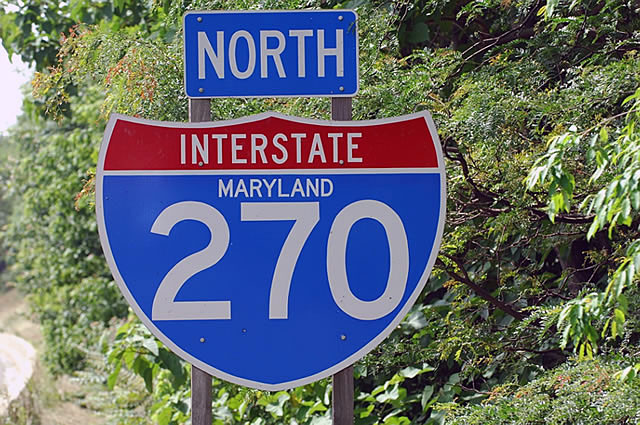 Maryland interstate 270 sign.