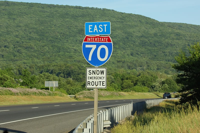 Maryland Interstate 70 sign.