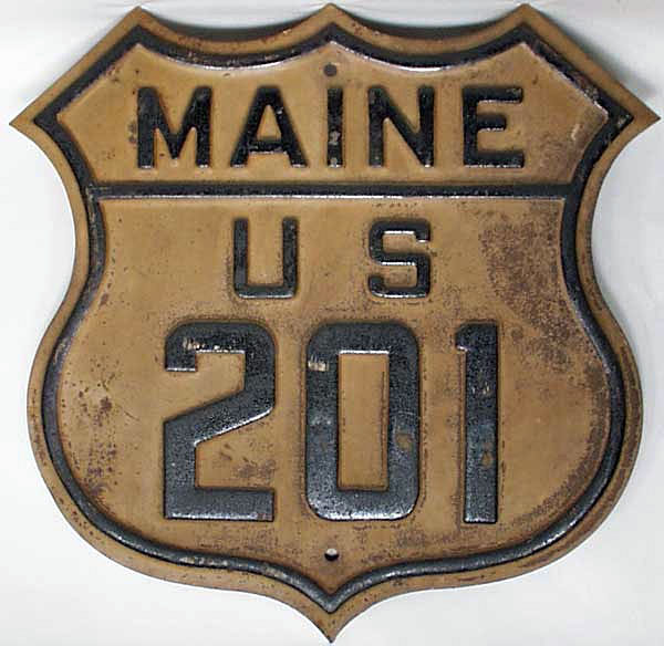 Maine U.S. Highway 201 sign.