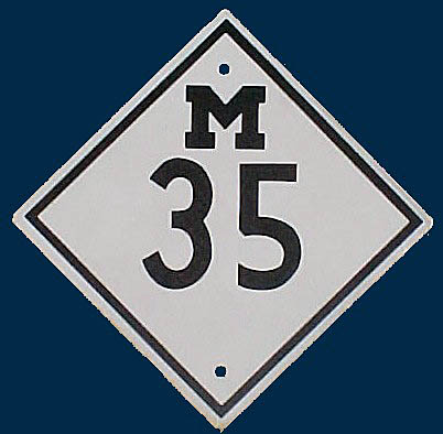 Michigan State Highway 35 sign.