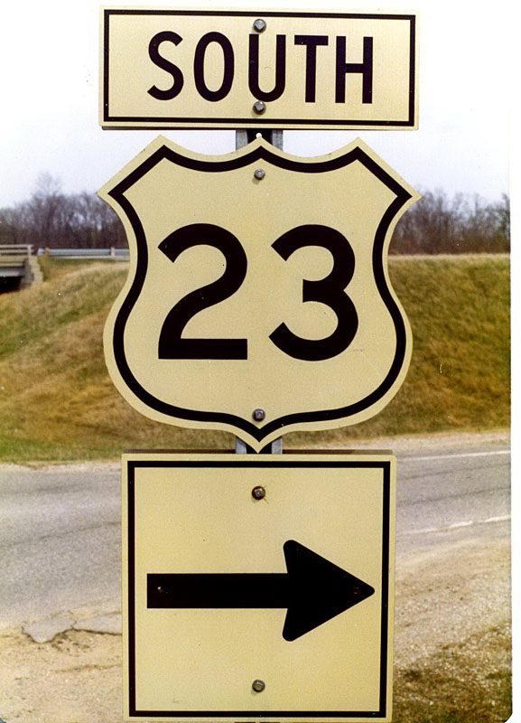 Michigan U. S. highway 23 sign.