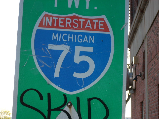 Michigan interstate 75 sign.