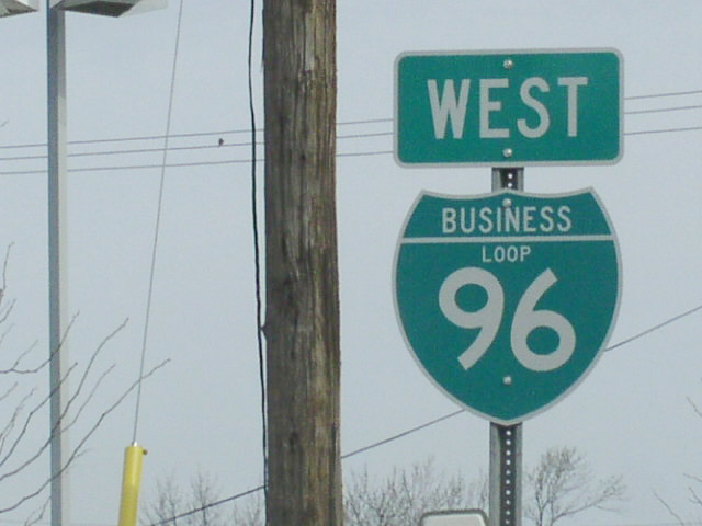 Michigan business loop 96 sign.