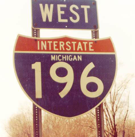 Michigan Interstate 196 sign.