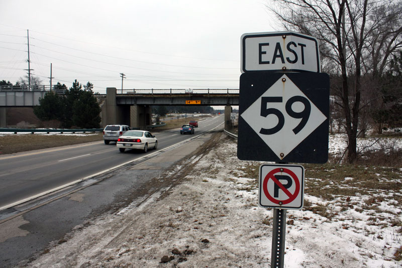 Michigan State Highway 59 sign.
