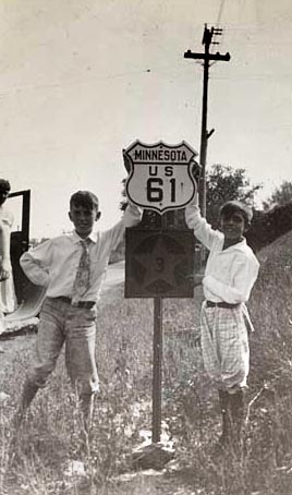 Minnesota - State Highway 3 and U.S. Highway 61 sign.