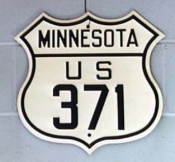 Minnesota U.S. Highway 371 sign.