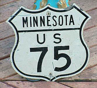 Minnesota U.S. Highway 75 sign.