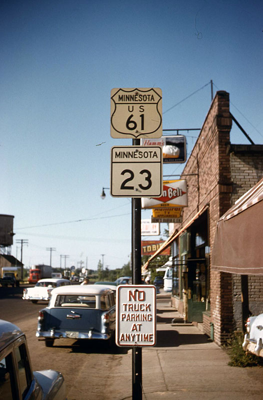 Minnesota - state highway 23 and U. S. highway 61 sign.