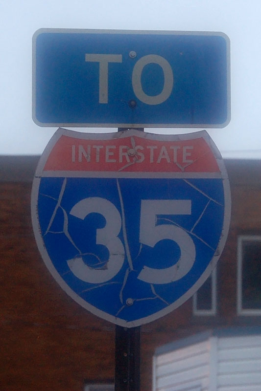 Minnesota Interstate 35 sign.