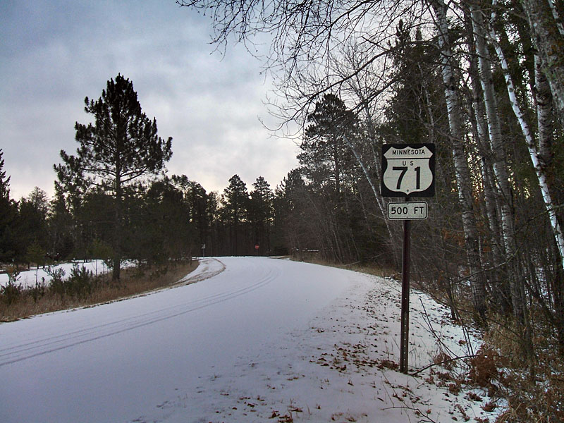 Minnesota U.S. Highway 71 sign.