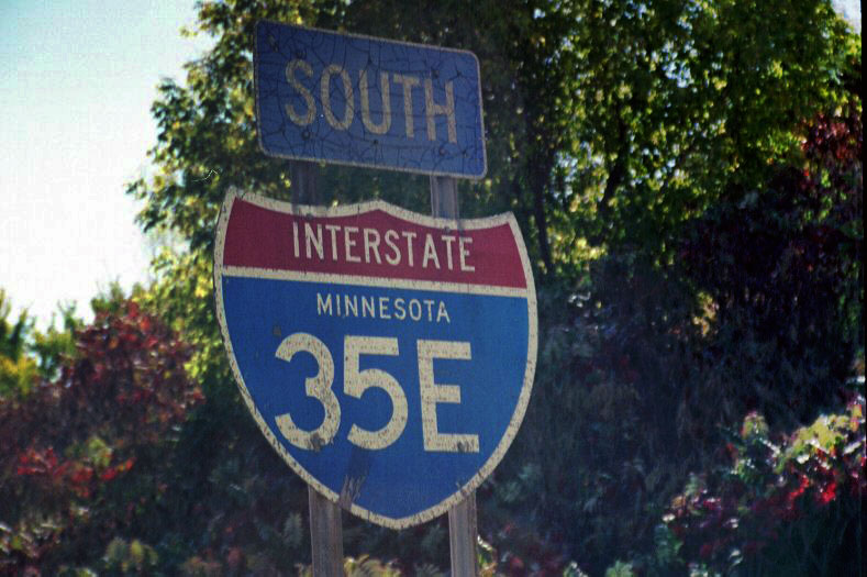 Minnesota interstate highway 35E sign.