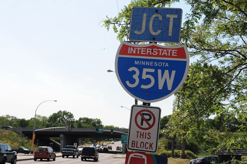 Minnesota interstate highway 35W sign.