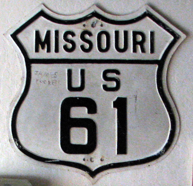 Missouri U. S. highway 61 sign.