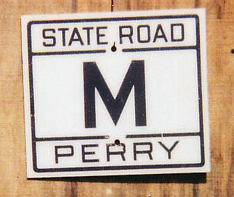 Missouri state secondary highway M sign.