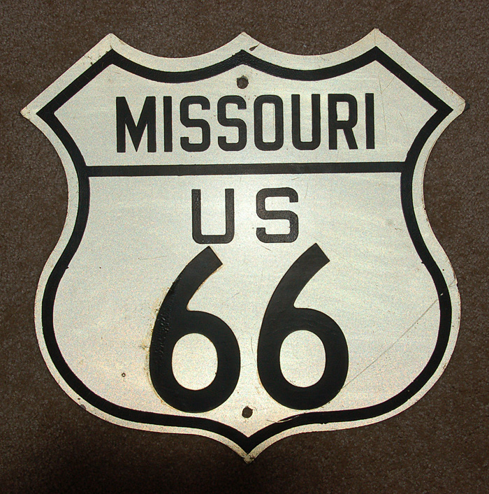 Missouri U.S. Highway 66 sign.