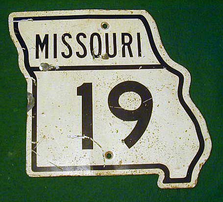 Missouri State Highway 19 sign.
