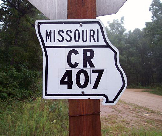 Missouri county route 407 sign.