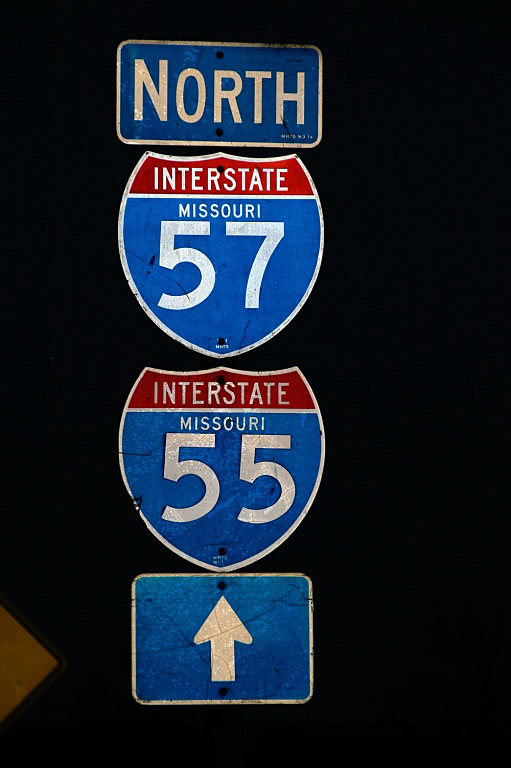 Missouri - Interstate 55 and Interstate 57 sign.